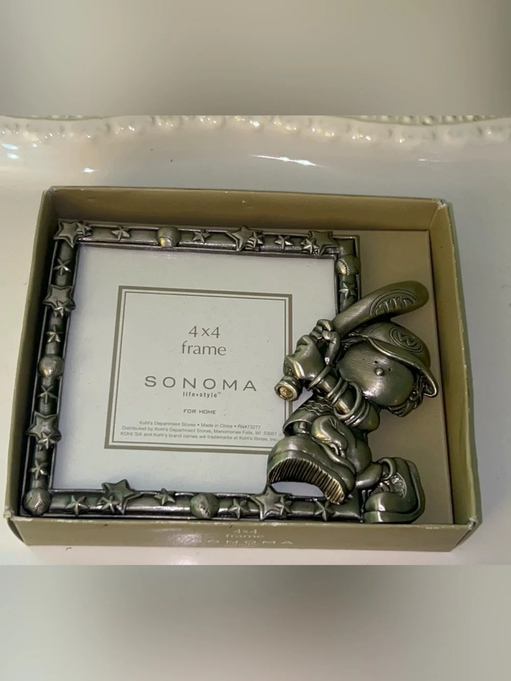 Pewter Baseball Photo Frame NWT